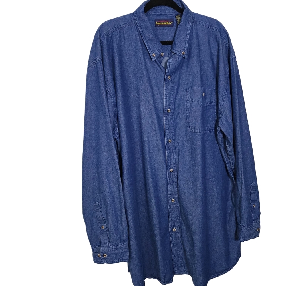 Peregrine Bay men's 2X denim button down shirt Big and Tall